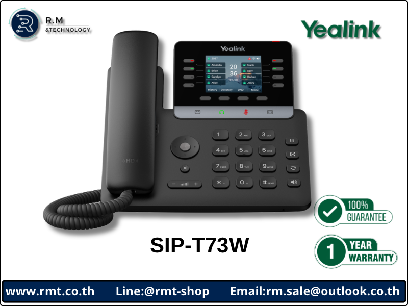 Yealink SIP-T73W โทรศัพท์สำนักงาน IP Phone Wi-Fi 6 Bluetooth 12 SIP PoE
