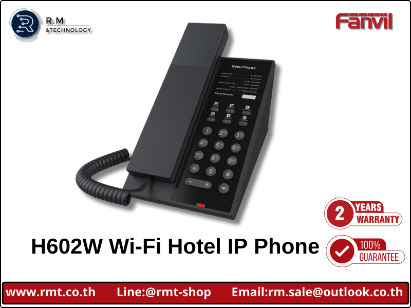 Fanvil H602W โทรศัพท์ IP โรงแรม Wi-Fi 6 พร้อม 6 ปุ่มลัด
